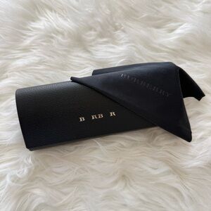 Burberry Black Sunglasses Case & Cloth Eyeglass Hard Shell Case Leather Glasses